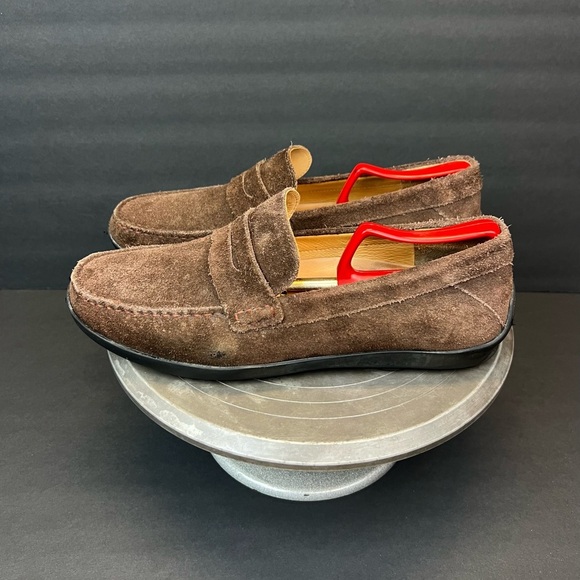 Samuel Hubbard Mens Size 10W Free Spirit Slip On Driver Moc Brown Suede 2121 - Picture 3 of 9